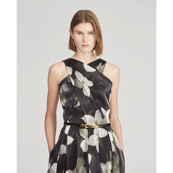 Black/White Carthage Floral-Print Dress Ralph Lauren Collection 5