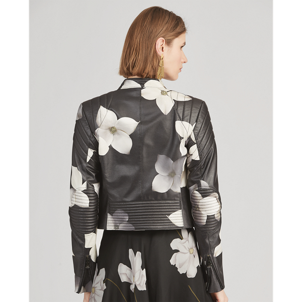 Black/White Eaton Lambskin Jacket Ralph Lauren Collection 5