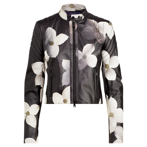 Black/White Eaton Lambskin Jacket Ralph Lauren Collection 2