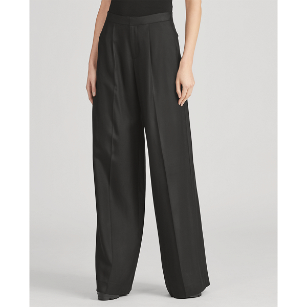 Pantalon Micah &agrave; jambe large Ralph Lauren Collection en Noir 3