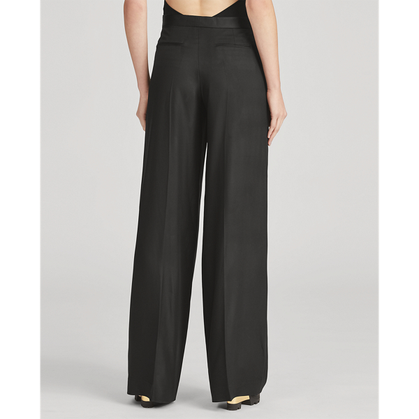 Pantalon Micah &agrave; jambe large Ralph Lauren Collection en Noir 4