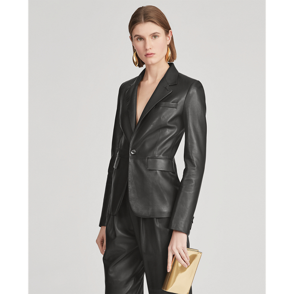 Black Raquel Lambskin Jacket Ralph Lauren Collection 3