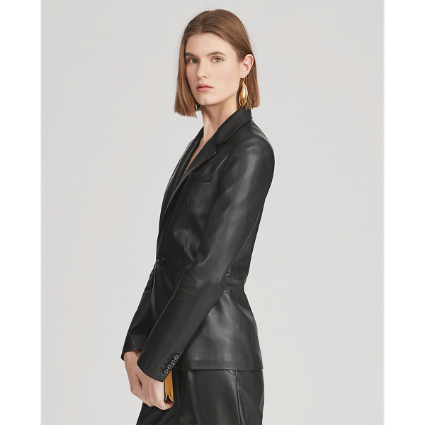 Black Raquel Lambskin Jacket Ralph Lauren Collection 4
