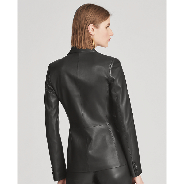 Black Raquel Lambskin Jacket Ralph Lauren Collection 5