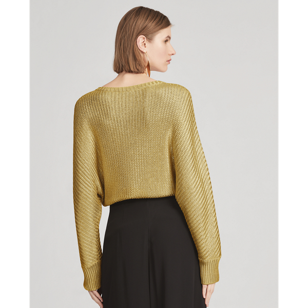 Gold Foil-Print Boatneck Jumper Ralph Lauren Collection 4