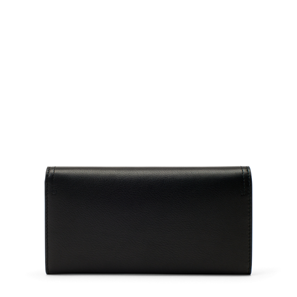 Black/Gold Logo-Snap Calfskin Wallet Ralph Lauren Collection 2