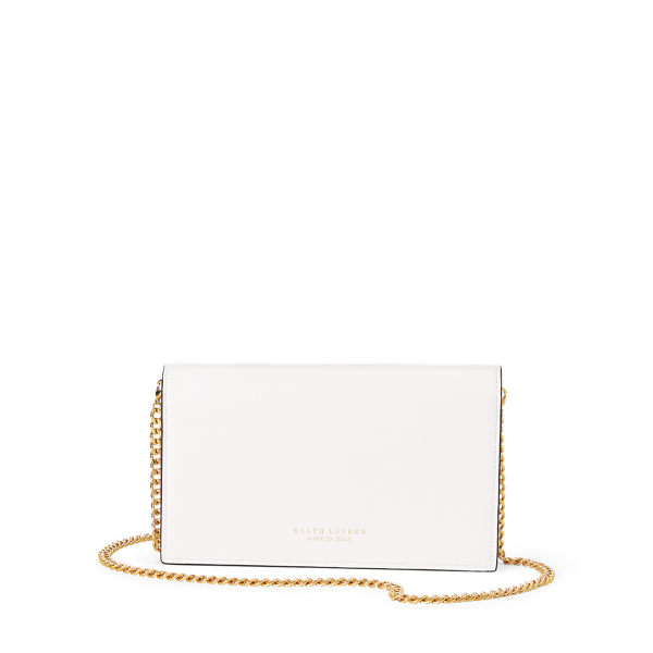 White Ricky Calfskin Chain Wallet Ralph Lauren Collection 3