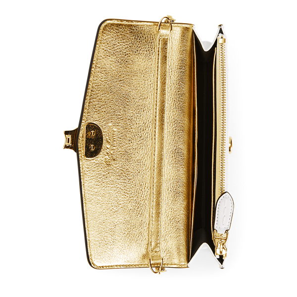 White Ricky Calfskin Chain Wallet Ralph Lauren Collection 4