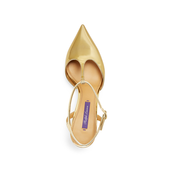 Gold Dillyn Specchio T-Strap Pump Ralph Lauren Collection 4