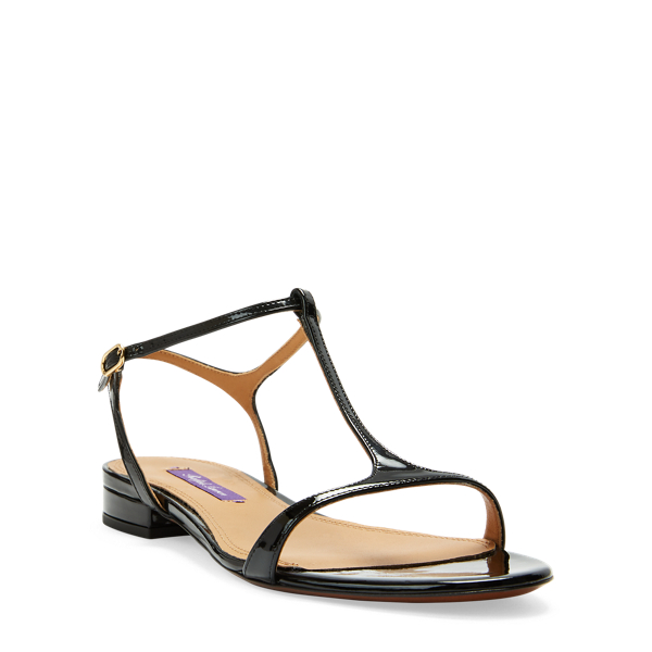 Black Silena Patent Leather Sandal Ralph Lauren Collection 2