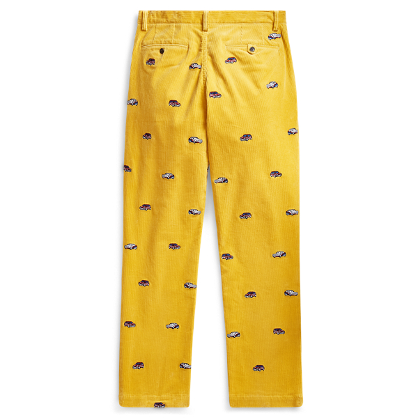 Palazzo Yellow Embroidered Corduroy Chino Polo Ralph Lauren 2