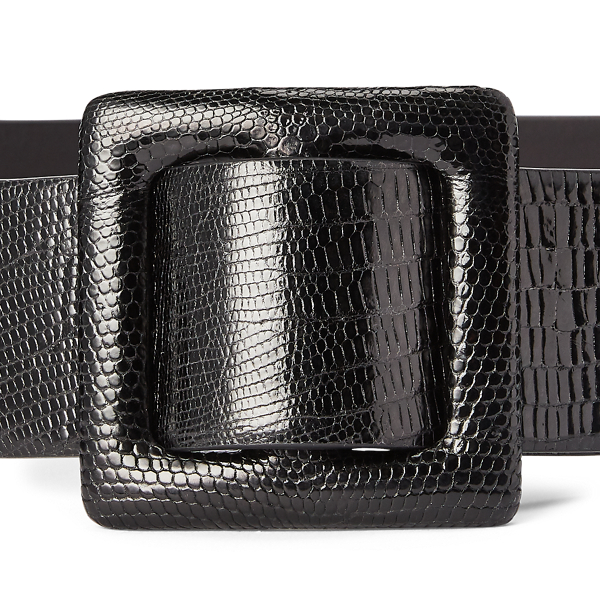 Black Patent Leather Skinny Belt Ralph Lauren Collection 2
