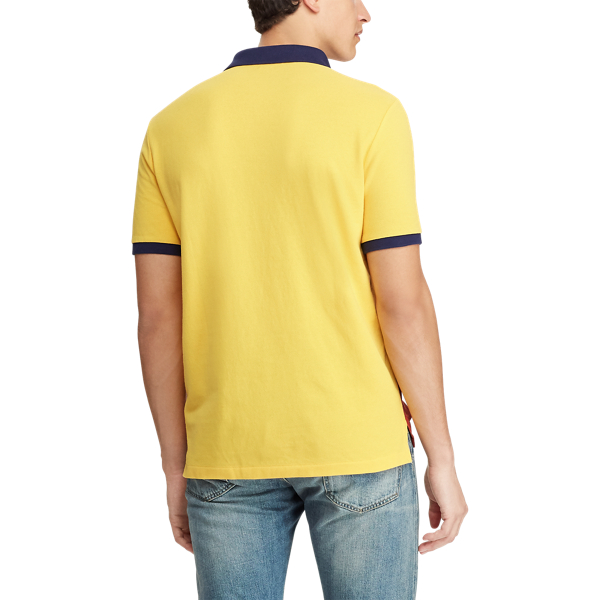 Canary Yellow Multi Custom Slim Fit Mesh Polo Polo Ralph Lauren 6