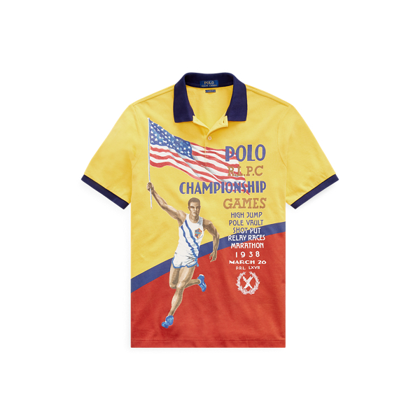 Canary Yellow Multi Custom Slim Fit Mesh Polo Polo Ralph Lauren 2