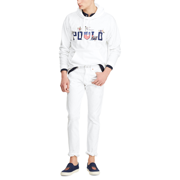White Cotton-Blend Graphic Hoodie Polo Ralph Lauren 4