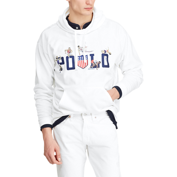 White Cotton-Blend Graphic Hoodie Polo Ralph Lauren 5