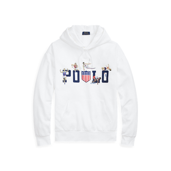 White Cotton-Blend Graphic Hoodie Polo Ralph Lauren 2