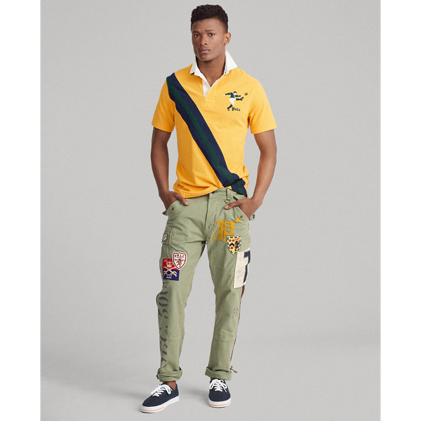Gold Bugle Multi Classic Fit Mesh Rugby Shirt Polo Ralph Lauren 3