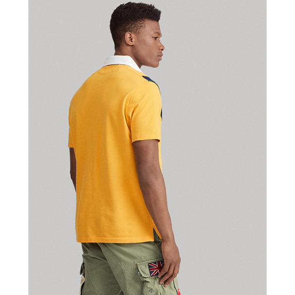 Gold Bugle Multi Classic Fit Mesh Rugby Shirt Polo Ralph Lauren 4