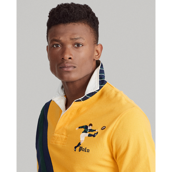 Gold Bugle Multi Classic Fit Mesh Rugby Shirt Polo Ralph Lauren 5