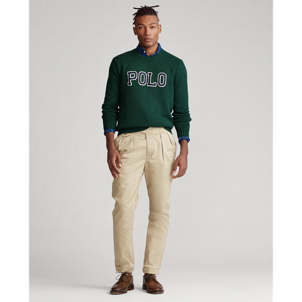 College Green/Navy/White Polo Cotton Crewneck Jumper Polo Ralph Lauren 4