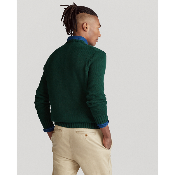 College Green/Navy/White Polo Cotton Crewneck Jumper Polo Ralph Lauren 6