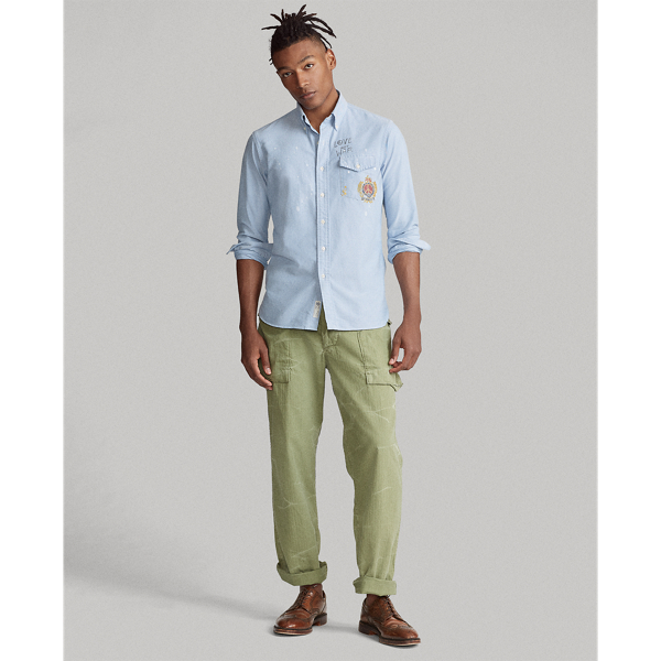 Blue Crest Custom Fit Crest-Print Shirt Polo Ralph Lauren 3