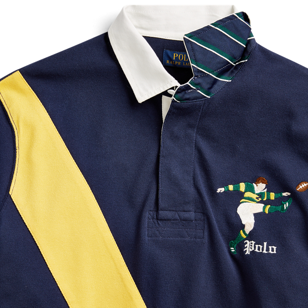 Cruise Navy Multi Classic Fit Mesh Rugby Shirt Polo Ralph Lauren 7
