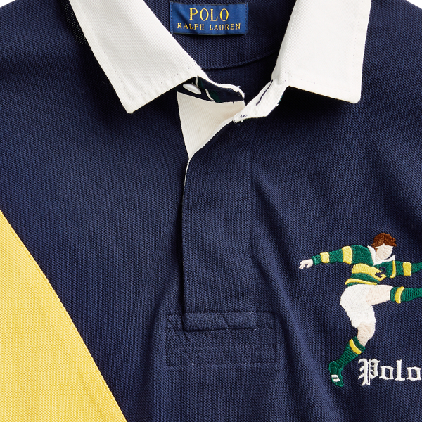 Cruise Navy Multi Classic Fit Mesh Rugby Shirt Polo Ralph Lauren 8