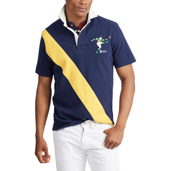 Cruise Navy Multi Classic Fit Mesh Rugby Shirt Polo Ralph Lauren 4