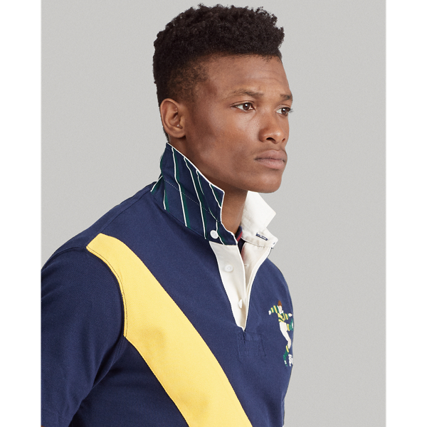 Cruise Navy Multi Classic Fit Mesh Rugby Shirt Polo Ralph Lauren 6
