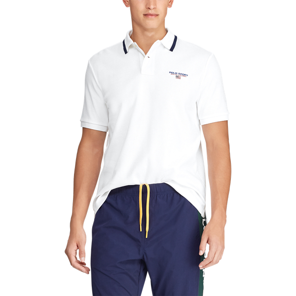 White Classic Fit Mesh Polo Shirt Polo Ralph Lauren 5