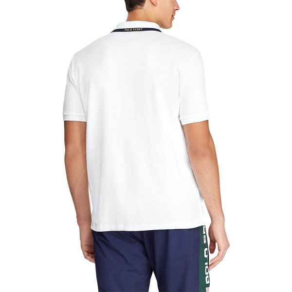 White Classic Fit Mesh Polo Shirt Polo Ralph Lauren 6