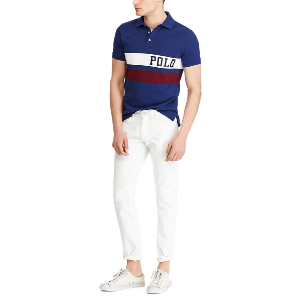 Holiday Sapphire Multi Custom Slim Fit Mesh Polo Polo Ralph Lauren 4
