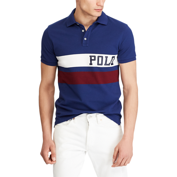 Holiday Sapphire Multi Custom Slim Fit Mesh Polo Polo Ralph Lauren 5