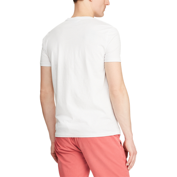 White Custom Slim Fit Graphic Tee Polo Ralph Lauren 6
