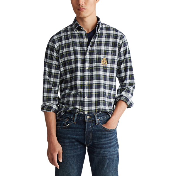 Green Multi Classic Fit Plaid Twill Shirt Polo Ralph Lauren 3