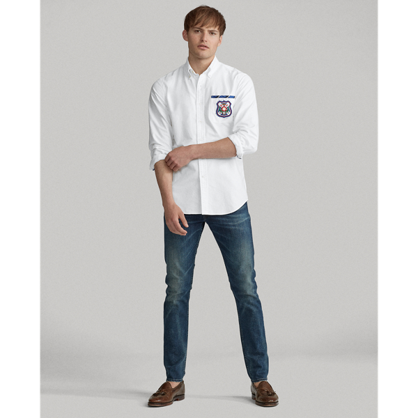 White Custom Fit Oxford Shirt Polo Ralph Lauren 3