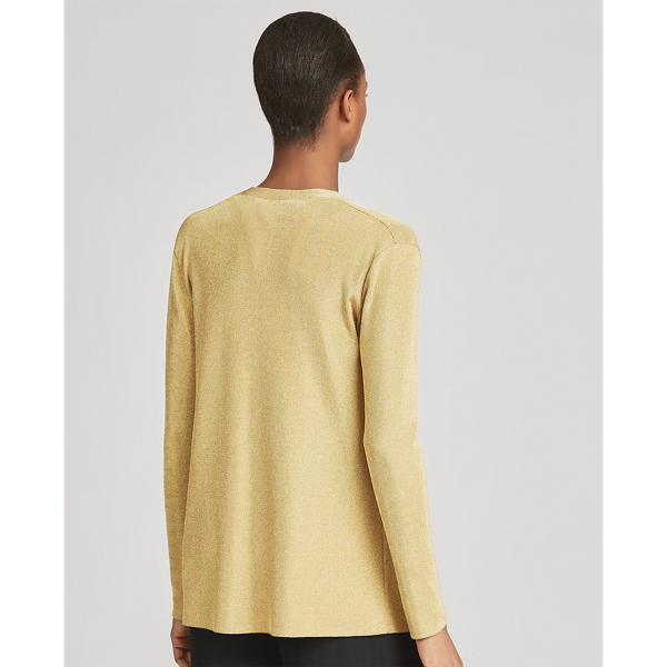 Long-Sleeve V-Neck Cardigan Ralph Lauren Collection em Gold 5