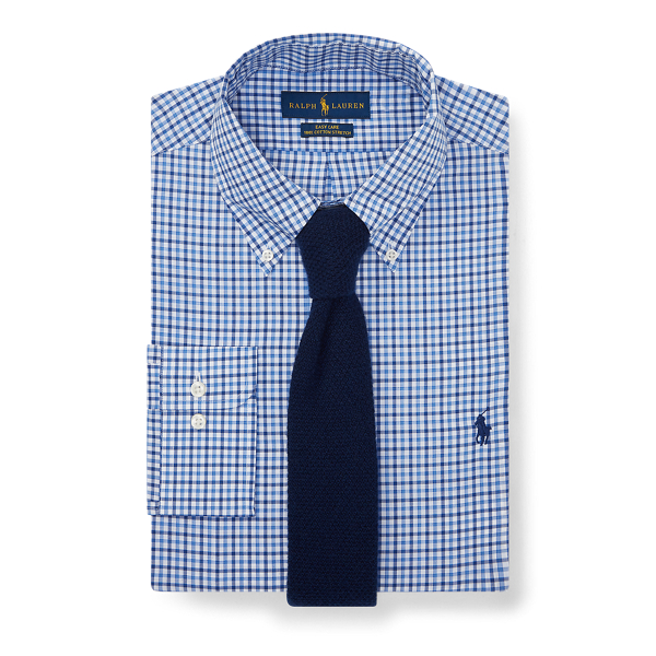 Navy/Blue Classic Fit Plaid Poplin Shirt Polo Ralph Lauren 1