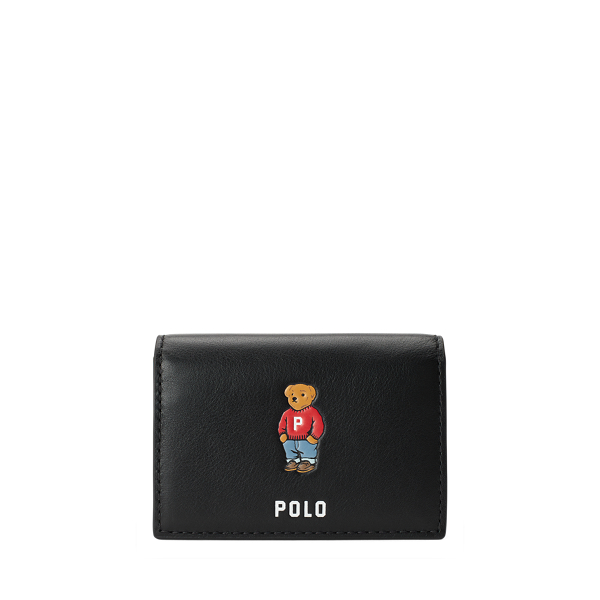 【Ralph Lauren】国内発送★Leather Traveler Bear Card Case Polo Ralph Lauren Men's Polo Bear Leather Card Case - Macy's