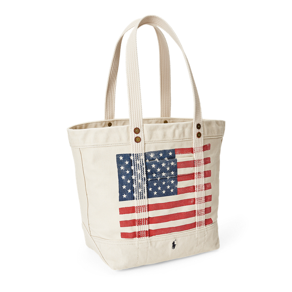 Distressed Flag Canvas Tote