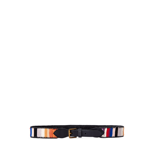 Cintur&oacute;n de piel con punto de jacquard Polo Ralph Lauren en 1