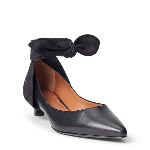 Black Sabryna Leather Ankle-Tie Pump Polo Ralph Lauren 2
