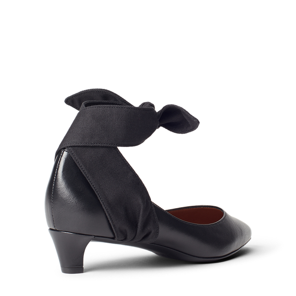 Black Sabryna Leather Ankle-Tie Pump Polo Ralph Lauren 4
