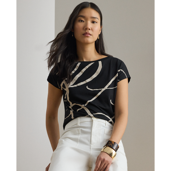 Polo Black Logo-Print Cotton-Blend Tee Lauren 7