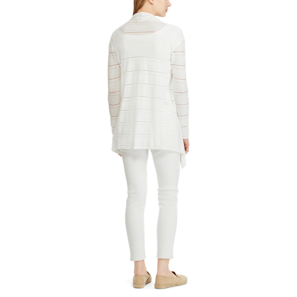 Strickjacke mit Lochmuster Lauren in Wei&szlig; 3