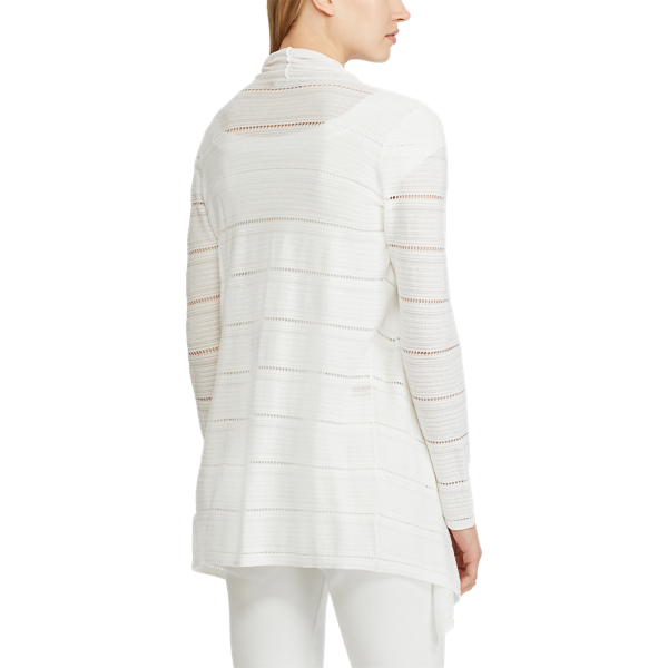 Strickjacke mit Lochmuster Lauren in Wei&szlig; 5