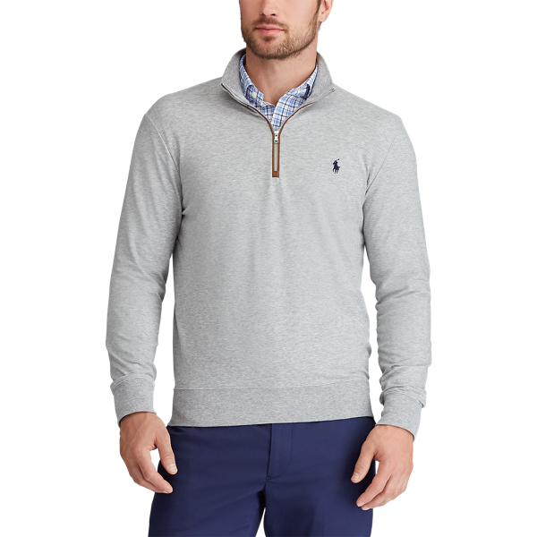 Andover Heather Slim Fit French Terry Pullover Polo Golf 3
