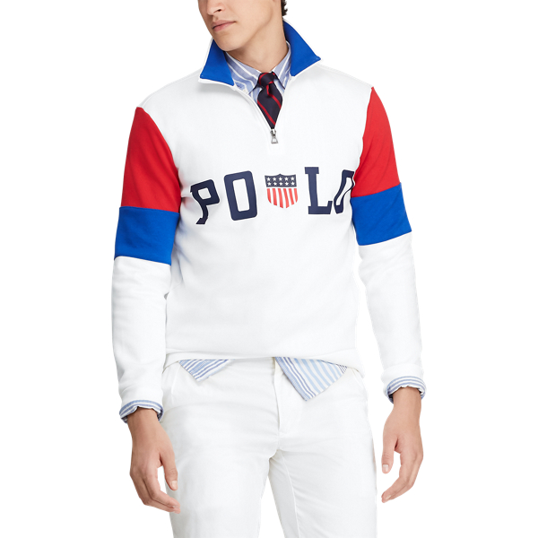 White Multi Graphic Half-Zip Pullover Polo Ralph Lauren 5